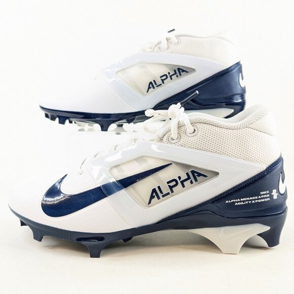 Nike Other - Nike Alpha Menace 4 Pro Football Cleats Men’s Size 9 White Navy Blue FD7037-104